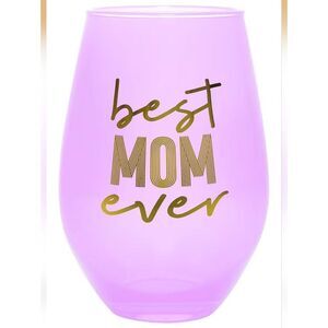 Slant Collections Pink Stemless Tumbler with Best Mom Ever Gold Lettering 30oz